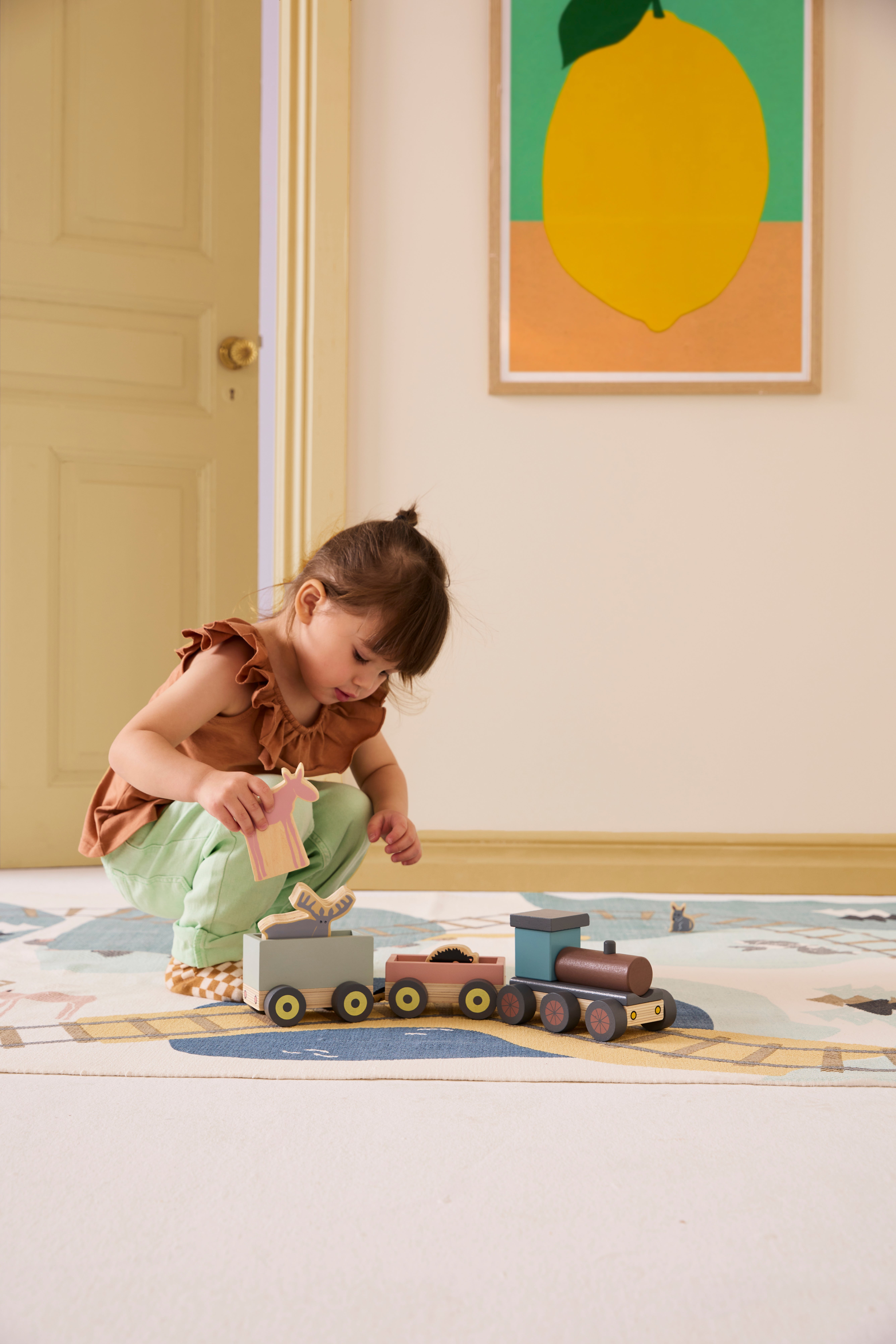 Play area on the floor.