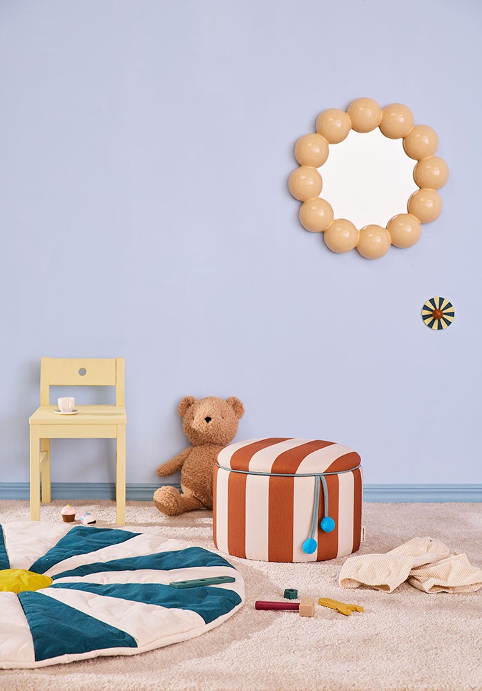 Sittpuff cylinder med förvaring brun 30 cm 